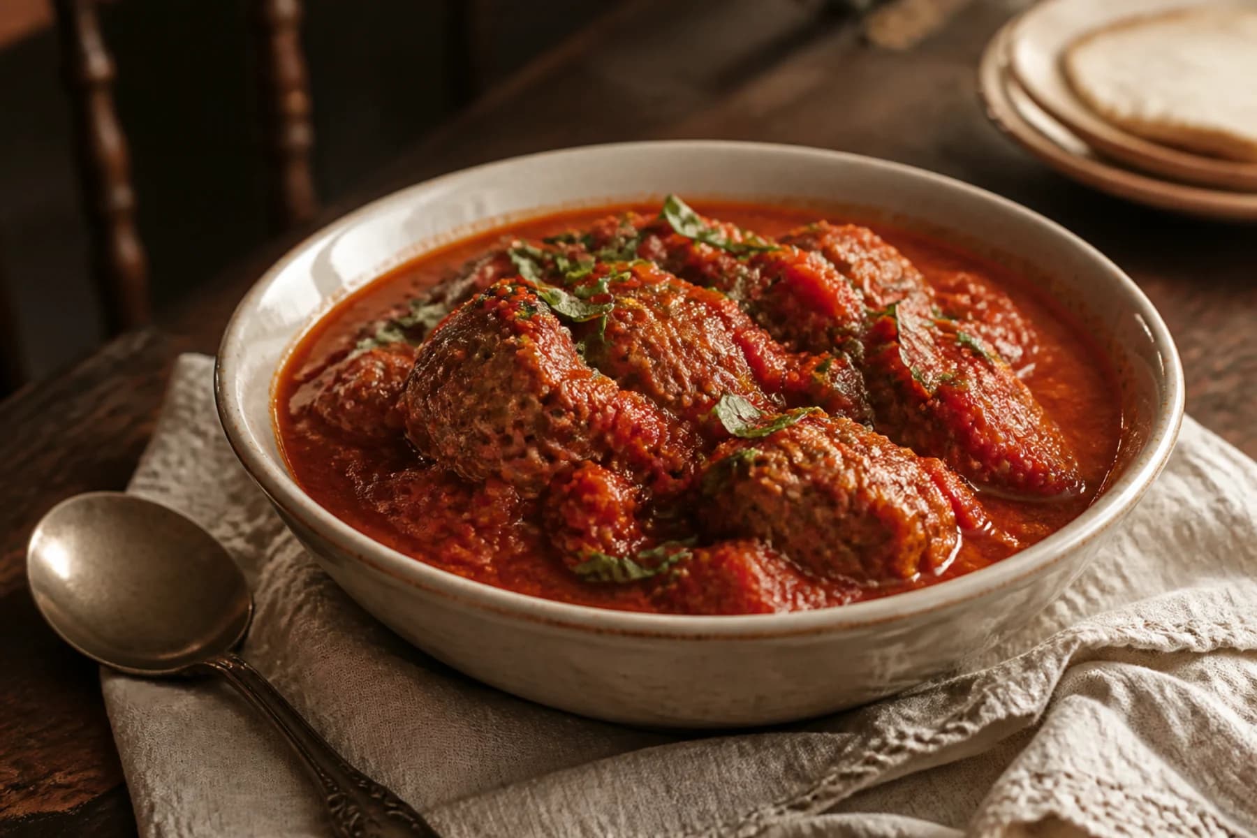 An editorial family recipe book spread with Sunday gravy